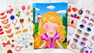 [ToyASMR] Decorate Sticker Book Makeup Princess Rapunzel,Cinderella 👸🏼✨ #stickerplay #asmr