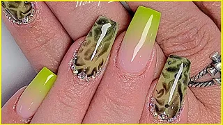 Tinh Yeu Nails || Marble làm bằng gel và đắp Ombre