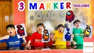 3 Marker Challenge: Among Us, Piggy, Pikachu, Paw Patrol & PJ Masks