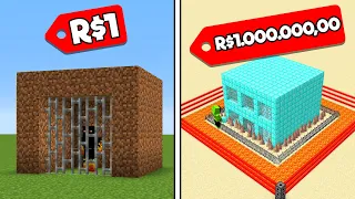 PRISÃO SEGURA de R$1 vs R$1.000.000 no Minecraft