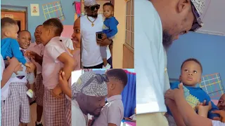 Actor Jnr Pope surprises his kids at their school