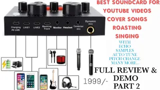 V8 SOUND CARD FULL DEMO/REVIEW (ECHO PITCH EFFECT AUTO TUNE) BEST FOR YOUTUBE & COVER SONGS PART 2