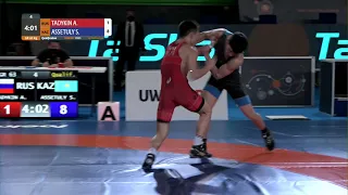 Qual. GR - 63 kg: A. TADYKIN (RUS) v. S. ASSETULY (KAZ)