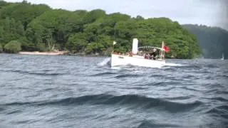 Steam Launches Arlette and Mosquito speeding about on Lake Windermere