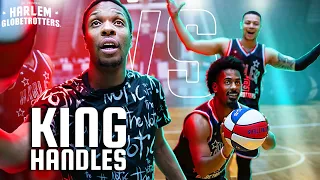 Globetrotters Challenge KING HANDLES to a 3 Point Shootout | Harlem Globetrotters