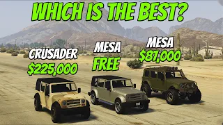 Which Jeep is the BEST in GTA 5 Online? Mesa, Off-road Mesa or the Crusader