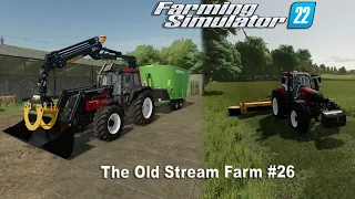 FS22 - The Old Stream Farm #26 - Feeding Cows With New Toys And Cutting Grass And Raking - Timelapse