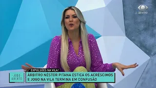 RENATA E DENÍLSON COMENTAM CONFUSÃO NO JOGO ENTRE SANTOS E LDU | JOGO ABERTO