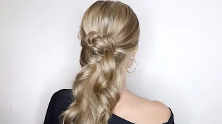 КРАСИВАЯ ПРИЧЕСКА ИЗ УЗЕЛКОВ НА РАСПУЩЕННЫЕ ВОЛОСЫ | HALF UP HALF DOWN HAIRSTYLE TUTORIAL