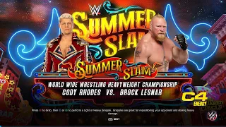 WWE SUMMER SLAM! WORLD WIDE WRESTLING HEAVYWEIGHT CHAMPIONSHIP CODY RHODS VS BROCK LESNAR WWE2k23