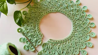 How to Crochet a collar | crochet necklace | crochet round collar pattern