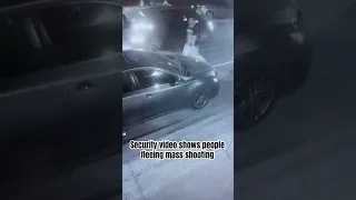 WWL Louisiana obtained security camera video showing people fleeing a mass shooting in New Orleans.