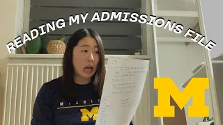 Reading My UMICH Admissions File... How Did I Get In?!