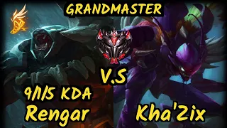 Nightblue3 (RENGAR) vs KHA'ZIX - 9/1/5 KDA JUNGLE GAMEPLAY - NA Ranked GRANDMASTER