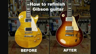 How to refinish Gibson guitar. Gibson les Paul Classic 1996  nitro refinish.