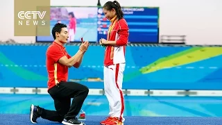 Rio 2016: Chinese diver He Zi wins silver medal and gets surprise engagement from fellow diver