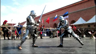 Пешие бои латных рыцарей. Полуторные мечи. ⚔ Битва на Неве 2019