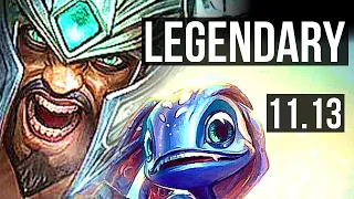 TRYNDAMERE vs FIZZ (MID) | 13/1/2, Legendary, Rank 7 Trynda, 400+ games | EUW Grandmaster | v11.13