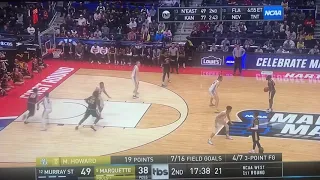 JA MORANT of Murray State INSANE DUNK ON JOEY HAUSER of Marquette NCAA MARCH MADNESS 2019 ROUND ONE