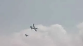 Leuchars Airshow 2013 - Typhoon Intercept of C130