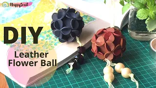 [LEATHER CRAFT] How to make Leather Flower Ball | Flower Ball Using Scraps Leather [HappySnail_DIY]