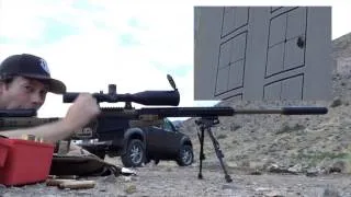 Suppressed 7mm-300 Win Mag shooting 1 hole 4 shot group. Templar Tactical Suppressor