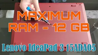 Leonovo IdeaPad 3 15ADA05 - RAM Installation and Upgrade