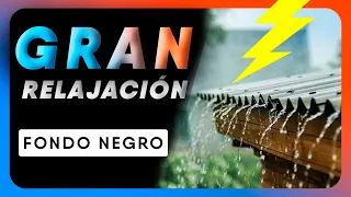 💧 Sonido de LLUVIA en Techo de CHAPA (Metal, Zinc) para DORMIR con TRUENOS [10 HORAS] ⚡ FONDO NEGRO⚫