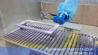 Покраска кухонных фасадов роботом YASKAWA Motoman.