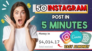 Generate 50 Designs in 5 Minutes Using ChatGPT & Canva For Instagram Profits | Make Money Online