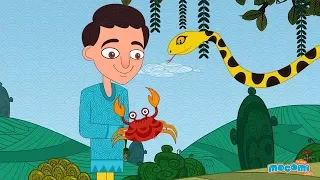 Brahmadatta, Crab and the Snake - Panchatantra Stories in English | Moral Stories for Kids by Mocomi