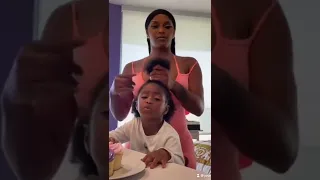 Joseline doing Bonnie Bella’s hair