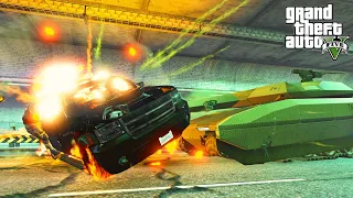 GTA 5 KHANJALI TANK CRASHES COMPILATION - DESTRUCTION