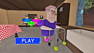 What if I Playing as Family Barry in GRUMPY GRAN? OBBY Full GAMEPLAY #roblox