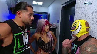 Rey Mysterio habla con Santos Escobar & Zelina Vega en Backstage - WWE Smackdown 06/10/2023 Español