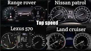 Land cruiser Vs Nissan patrol Vs range rover Vs Lexus LX 570 speed comparison / 0-200 speed test