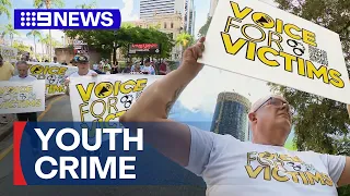Youth crime victims march to Queensland parliament | 9 News Australia