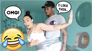 Duct Taped To My GIRLFRIEND For 24 HOURS!!