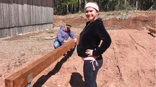 STARTING OVER - BUILDING of our NEW CABIN EXTENSION DAY 1 - Working with My BABY Belly - Ep. 147