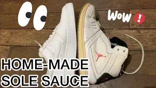 HOW TO RESTORE YELLOWING ON MID-SOLE ON ANY SHOES *HYDROGEN PEROXIDE + BLEACH* DIY SOLESAUCE!