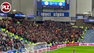 Partick Thistle fans celebrate taking the lead at Ibrox