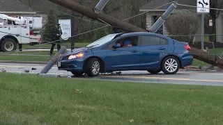 Teen trapped in car under power line for hours