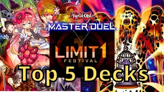 TOP 5 DECKS | Limit 1 Festival in Yu-Gi-Oh! Master Duel!
