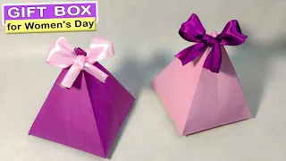 Triangle Gift Box | Easy Origami Box Tutorial | for Women's DAY | Paper ART 013
