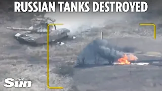 Russian tanks EXPLODE and troops blasted by drones in brutal Ukraine front line battles