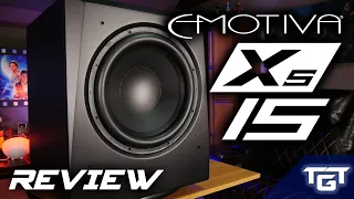 NEW EMOTIVA XS15 Home Theater Subwoofer | Review and Bass Test!