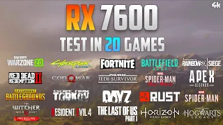 RX 7600 Test in 20 Games - 4K