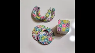 Polymer Clay Whoo Hoo! Flower Veneer and my first Hoop Earrings! Tutorial