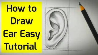 How to draw ear easy step by step Ear drawing for beginners tutorial Basic drawing for beginners