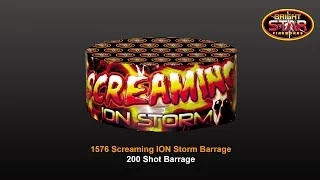 Bright Star Fireworks - 1576 Screaming Ion Storm 200 Shot Barrage